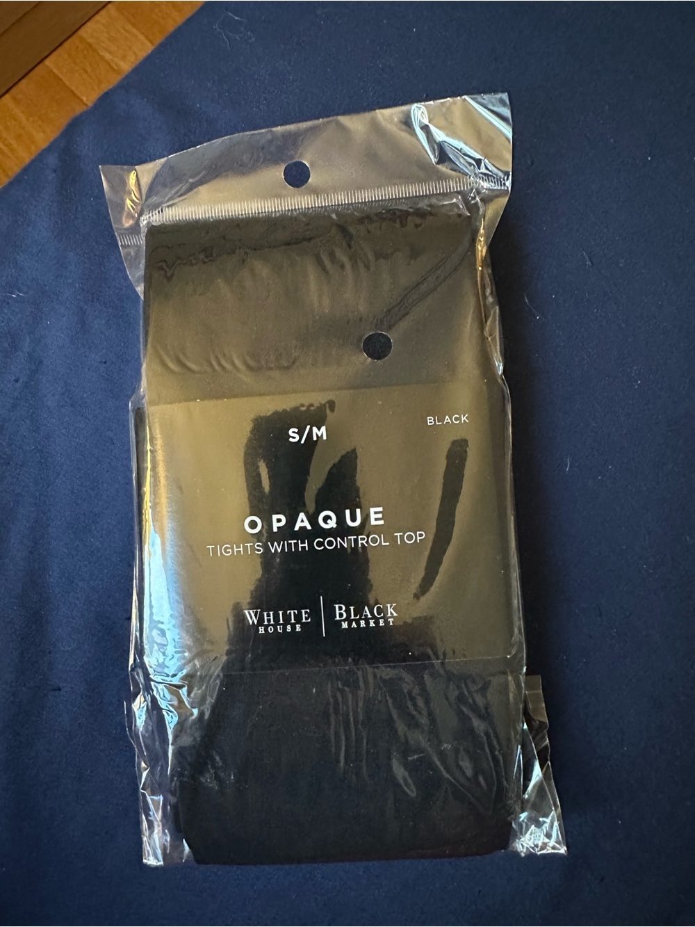 White House Black Market Black Opaque Control-Top Tights S/M